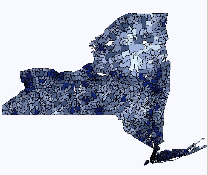 New York population by zip code map